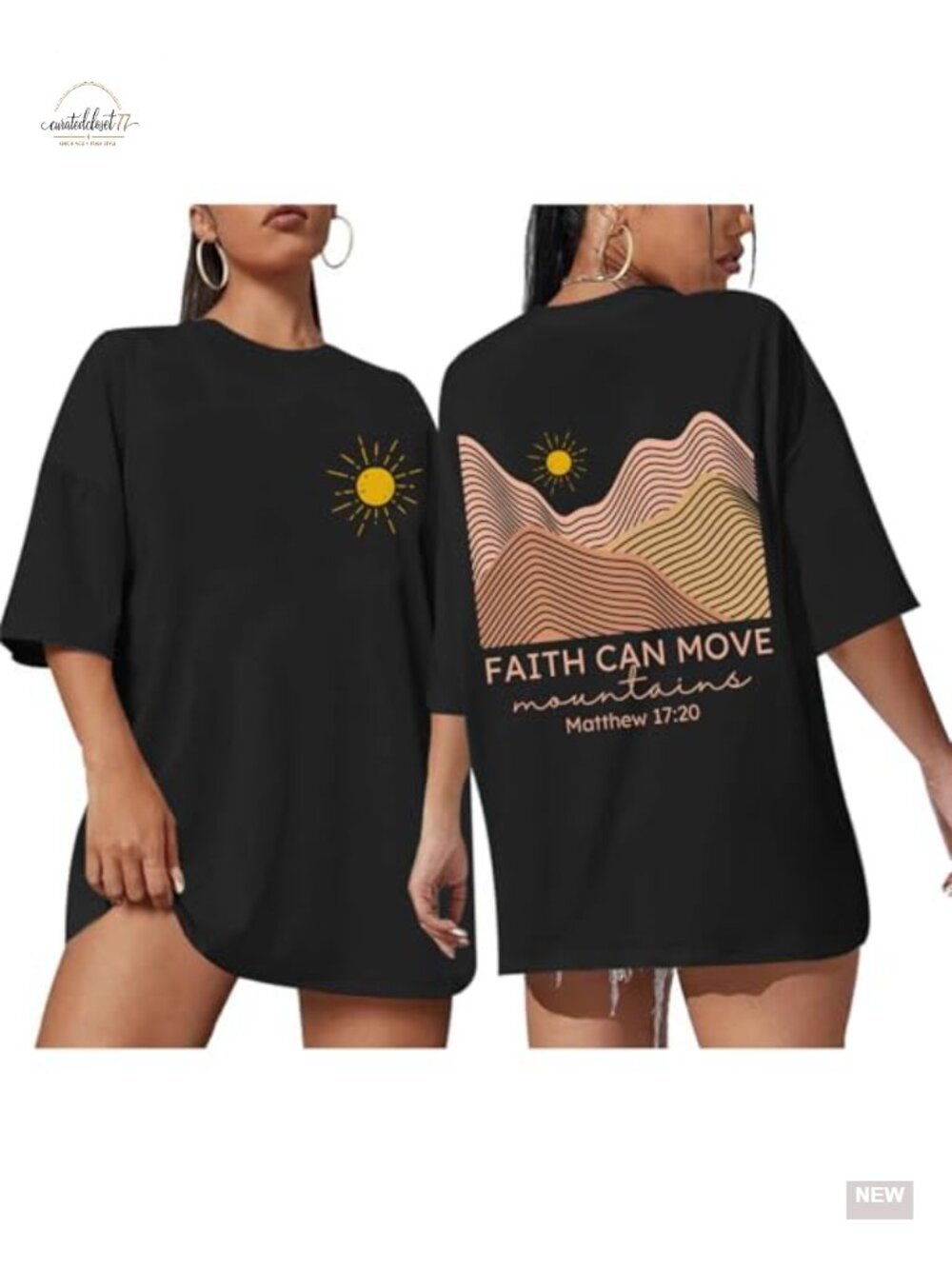 Faith Can Move Mountains Oversized Christian T-Shirt